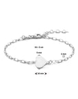 Zilveren Hart Armband 16 + 3 cm - Gerhodineerd 925 Elegante Schakel met Karabijnsluiting - 1336399 - PansiteNederland.nl