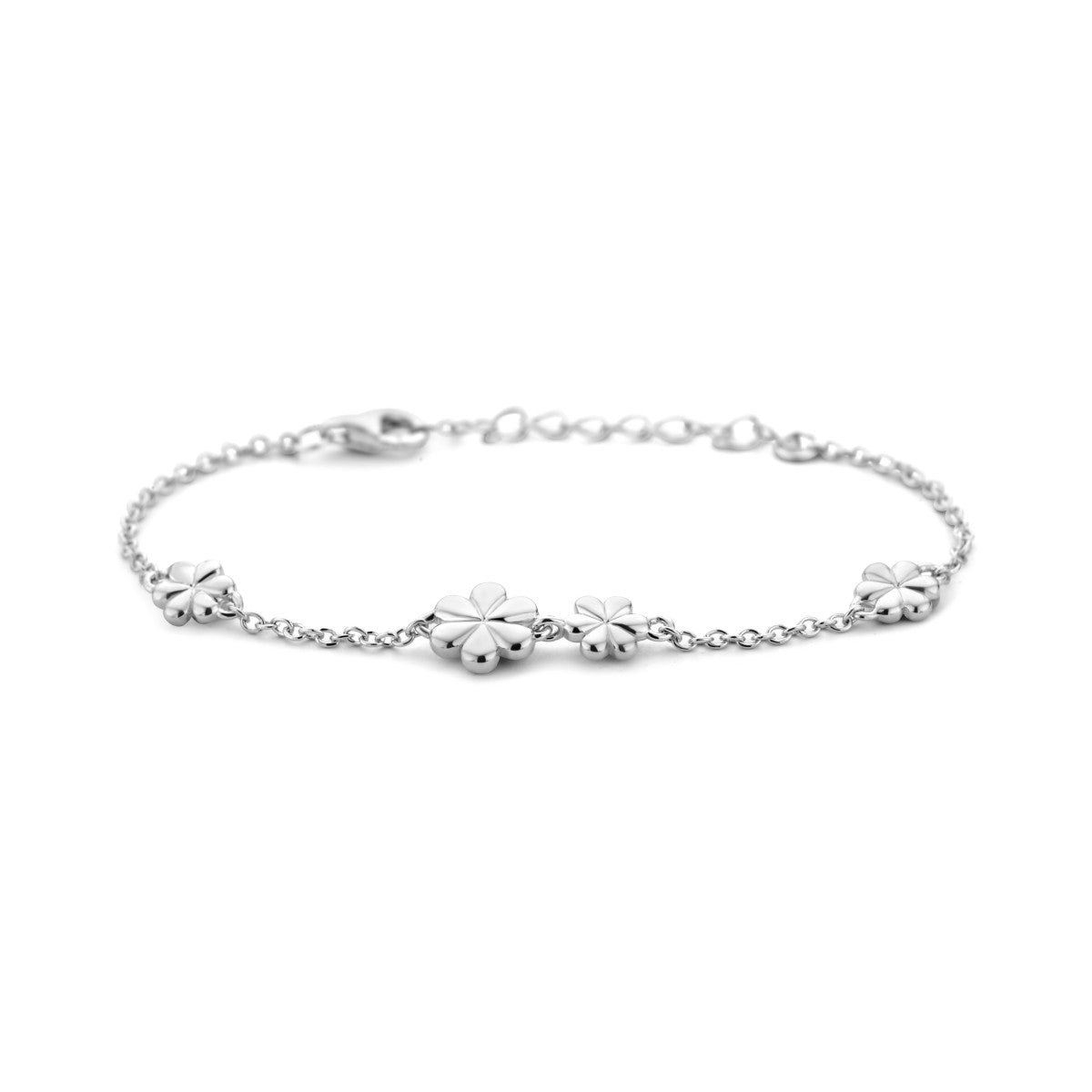 Fantasy Collection Armband bloemen 13 + 3 cm zilver