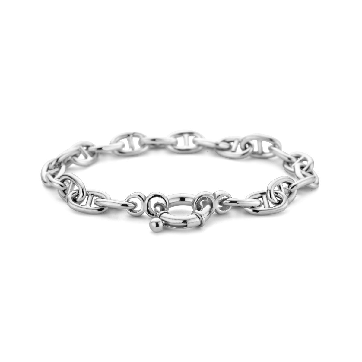 Fantasy Collection Armband marine met groot veerslot 7,1 mm 19 cm zilver