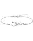 Zilver Gerhodineerd Armband Hart En Infinity 16 + 3 Cm 1336505 - PansiteNederland.nl