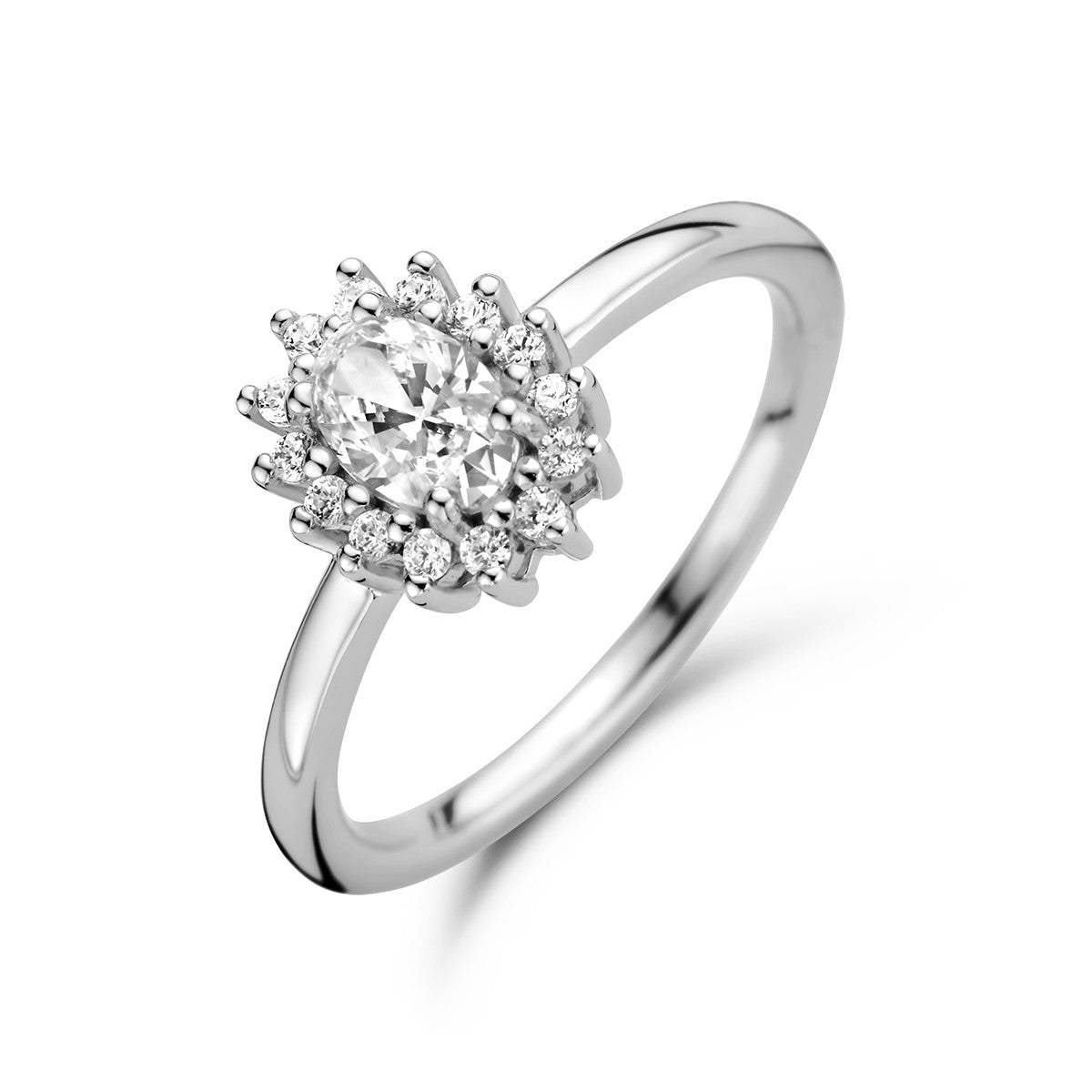 Fantasy Collection Ring zirkonia halo zilver