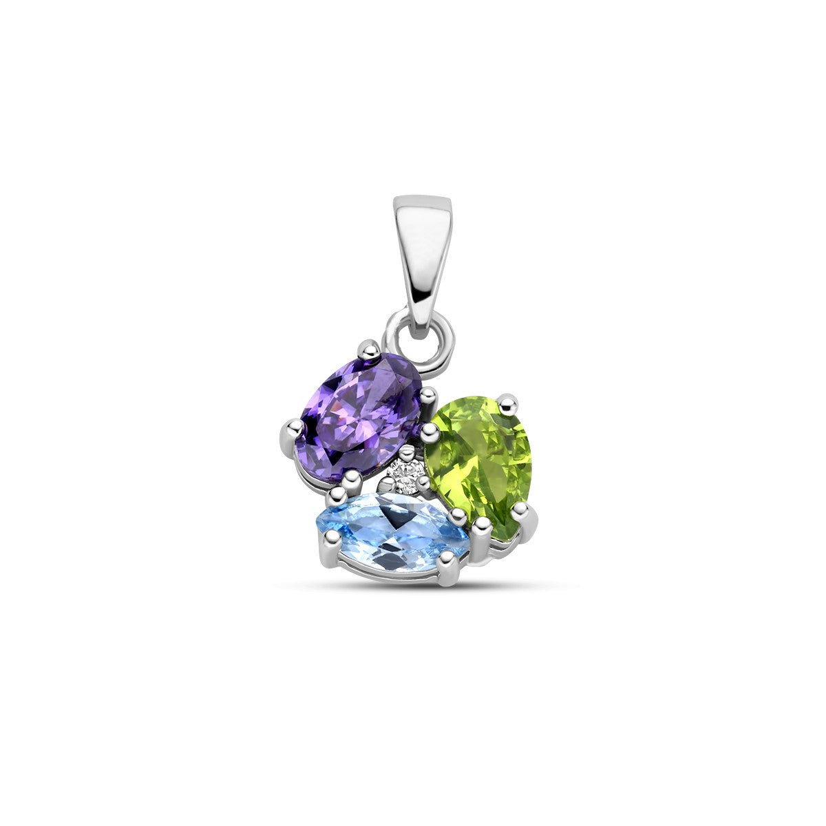 Fantasy Collection Hanger zirkonia en synth. edelstenen zilver