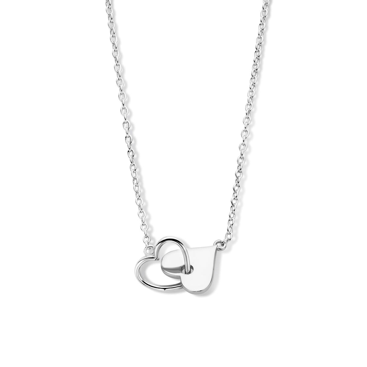 Fantasy Collection Collier hartjes 40 + 4 cm zilver