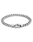 Zilver Gerhodineerd Armband Gourmette 7,0 Mm 19 Cm Met Groot Springslot 1336600 - PansiteNederland.nl
