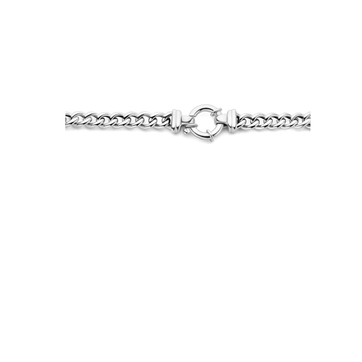 Fantasy Collection Collier gourmette 7,0 mm 45 cm met groot veerslot zilver