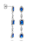 Zilver Gerhodineerd Oorhangers Wit En Blauw Saffier Zirkonia 1336606 - PansiteNederland.nl