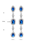 Zilver Gerhodineerd Oorhangers Wit En Blauw Saffier Zirkonia 1336606 - PansiteNederland.nl