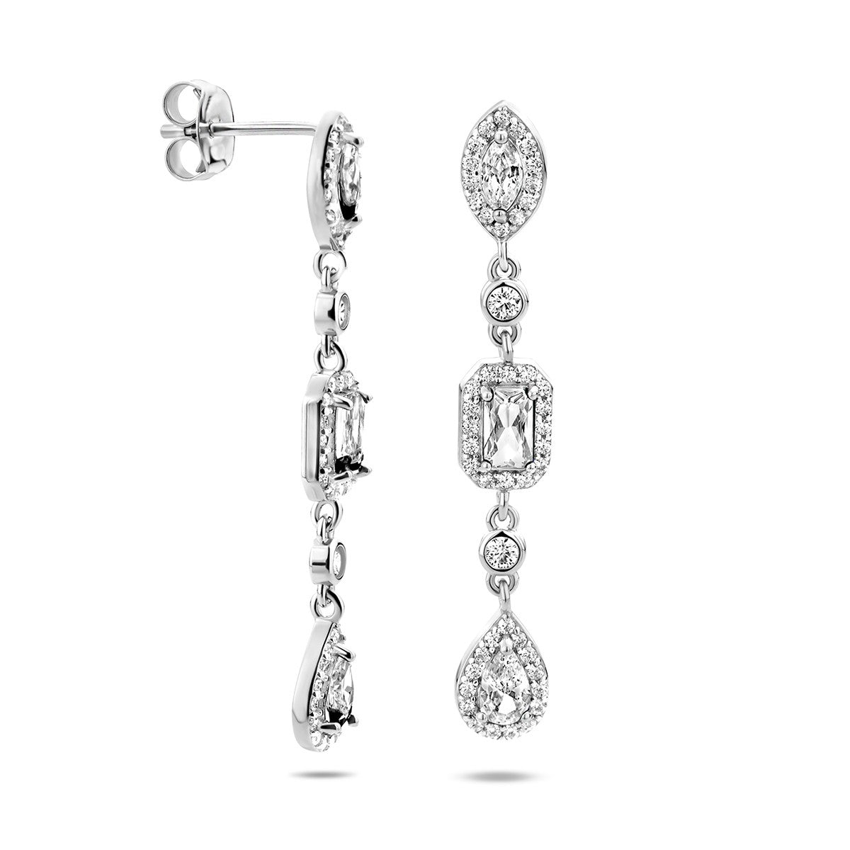 Fantasy Collection Hangende oorbellen zirkonia zilver