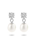 Zilver Gerhodineerd Oorhangers Zirkonia En Parel 1336620 - PansiteNederland.nl