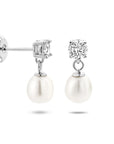 Zilver Gerhodineerd Oorhangers Zirkonia En Parel 1336620 - PansiteNederland.nl