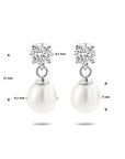 Zilver Gerhodineerd Oorhangers Zirkonia En Parel 1336620 - PansiteNederland.nl