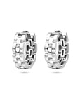 Zilver Gerhodineerd Klapoorringen Schakelmotief 1336626 - PansiteNederland.nl