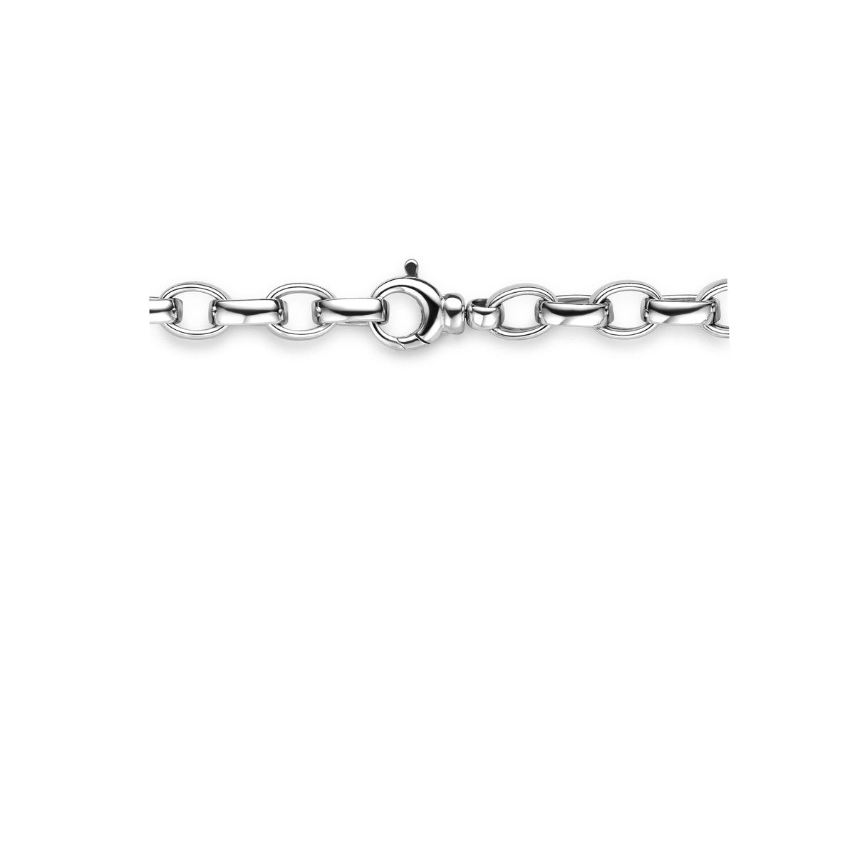 Fantasy Collection Collier jasseron ovaal zirkonia 7,5 mm 45 cm zilver
