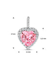 zilver gerhodineerd hanger hart wit en roze zirkonia halo 1336706 - PansiteNederland.nl