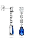 Zilver Gerhodineerd Oorhangers Saffierkleurig Zirkonia 1336709 - PansiteNederland.nl