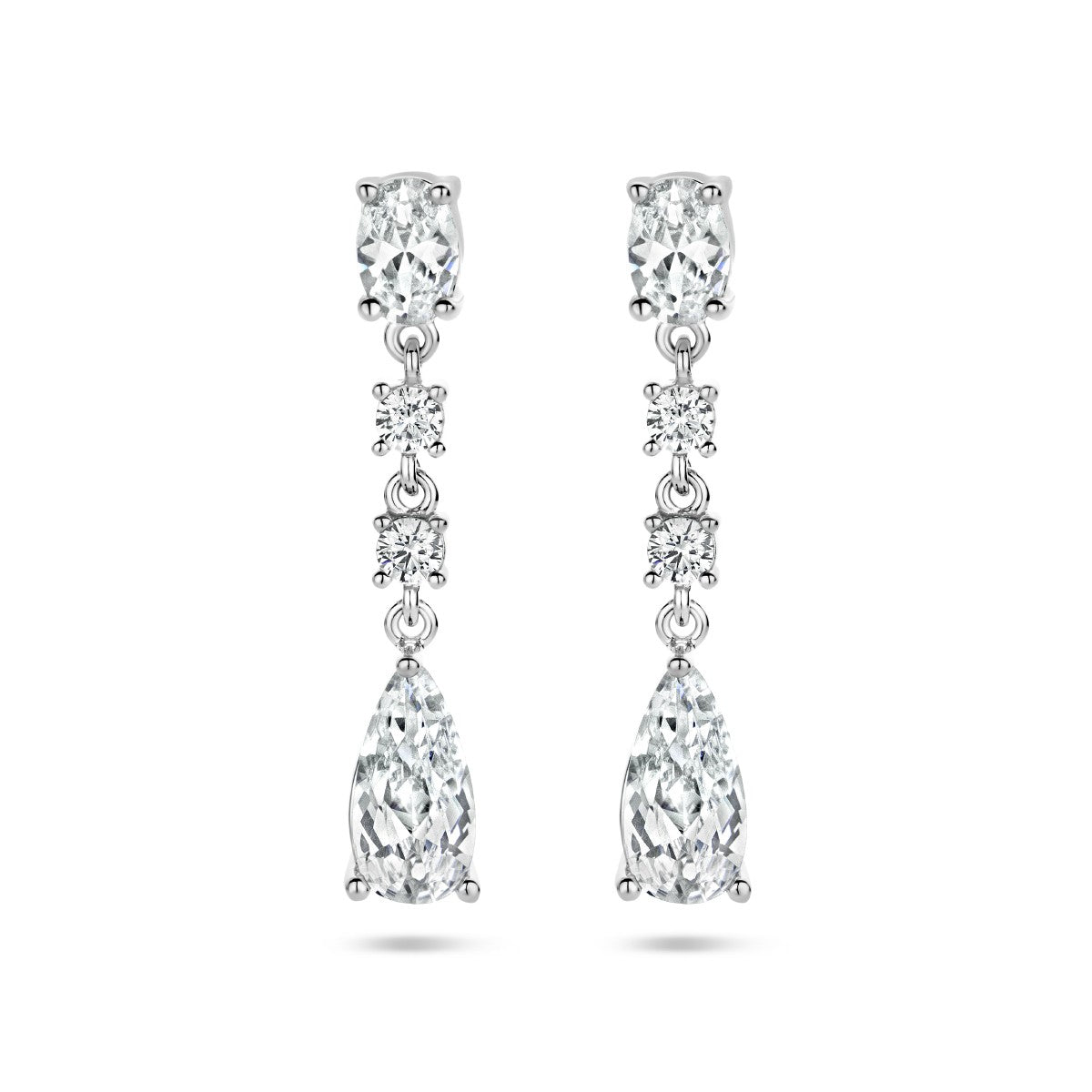 Fantasy Collection Hangende oorbellen zirkonia zilver