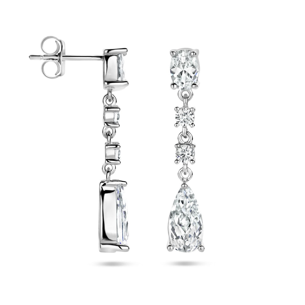 Fantasy Collection Hangende oorbellen zirkonia zilver