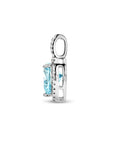 zilver gerhodineerd hanger hart wit en aquamarijnkleurig zirkonia halo 1336711 - PansiteNederland.nl
