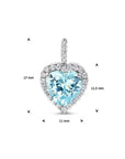 zilver gerhodineerd hanger hart wit en aquamarijnkleurig zirkonia halo 1336711 - PansiteNederland.nl