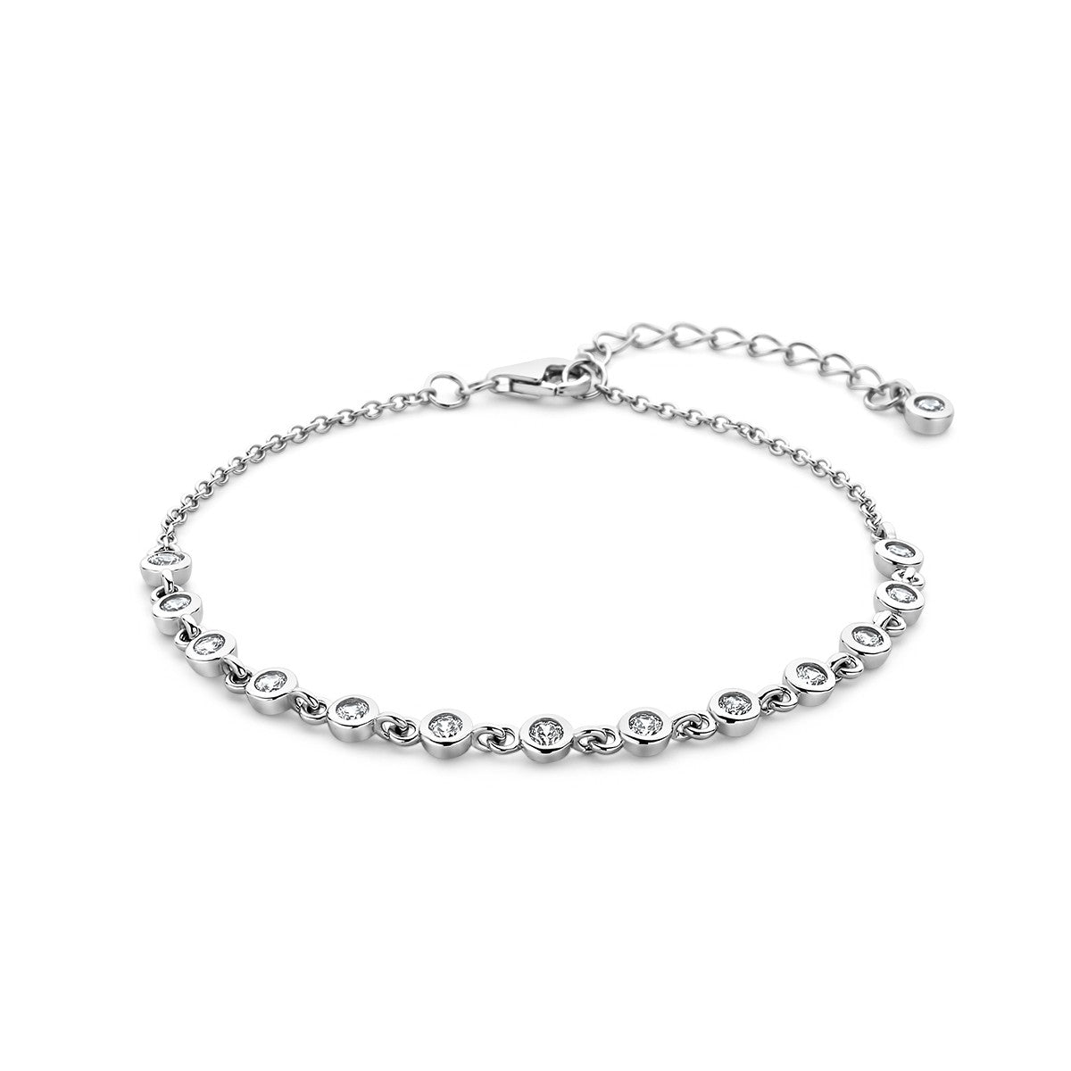 Fantasy Collection Armband zirkonia 16 + 3 cm zilver