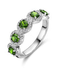 Gerhodineerd Zilver Ring Groen En Wit Met Zirkonia Halo 1336739 - PansiteNederland.nl