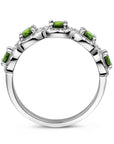 Gerhodineerd Zilver Ring Groen En Wit Met Zirkonia Halo 1336739 - PansiteNederland.nl