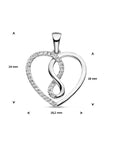 zilver gerhodineerd hanger hart en infinity zirkonia 1336757 - PansiteNederland.nl