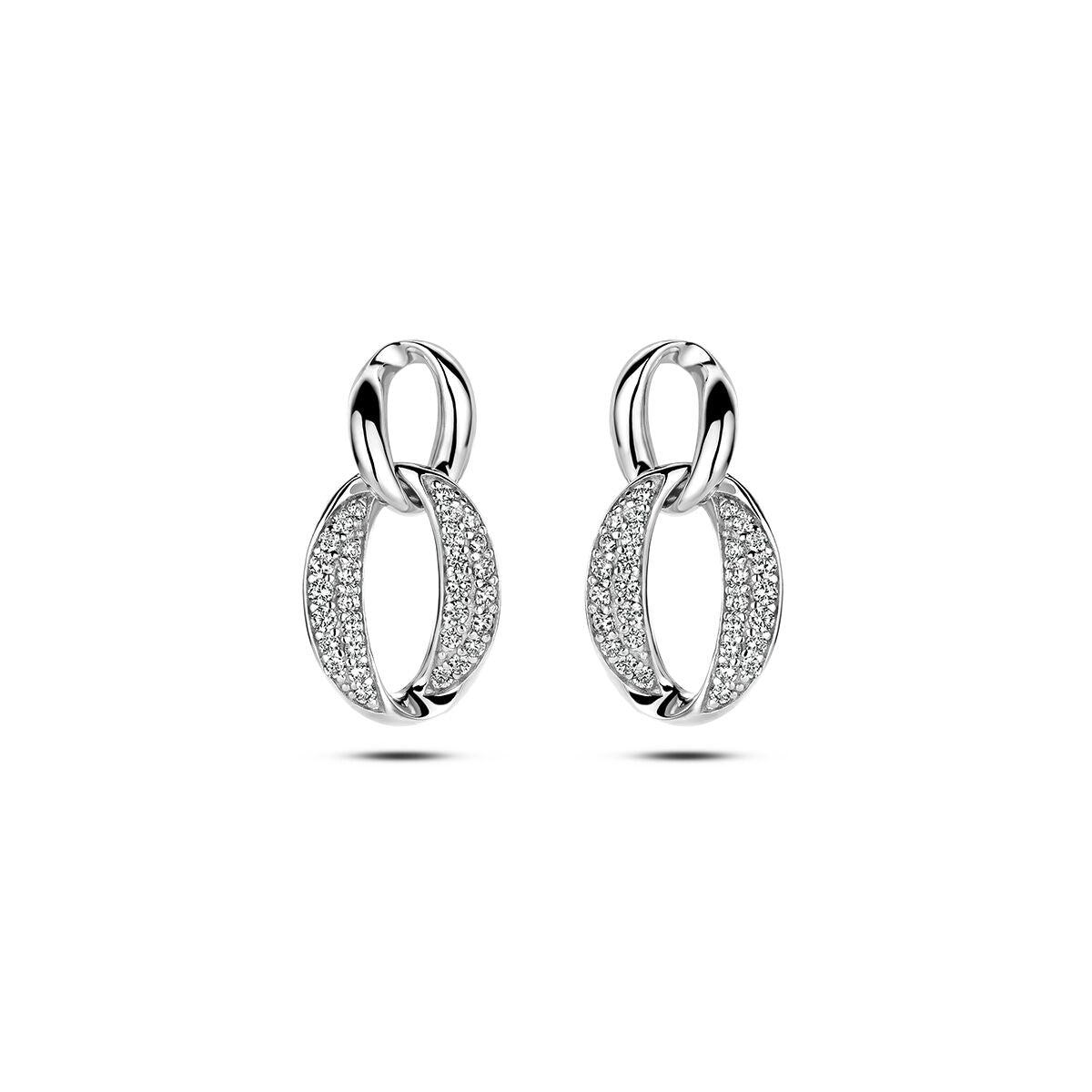 Fantasy Collection Hangende oorbellen zirkonia zilver