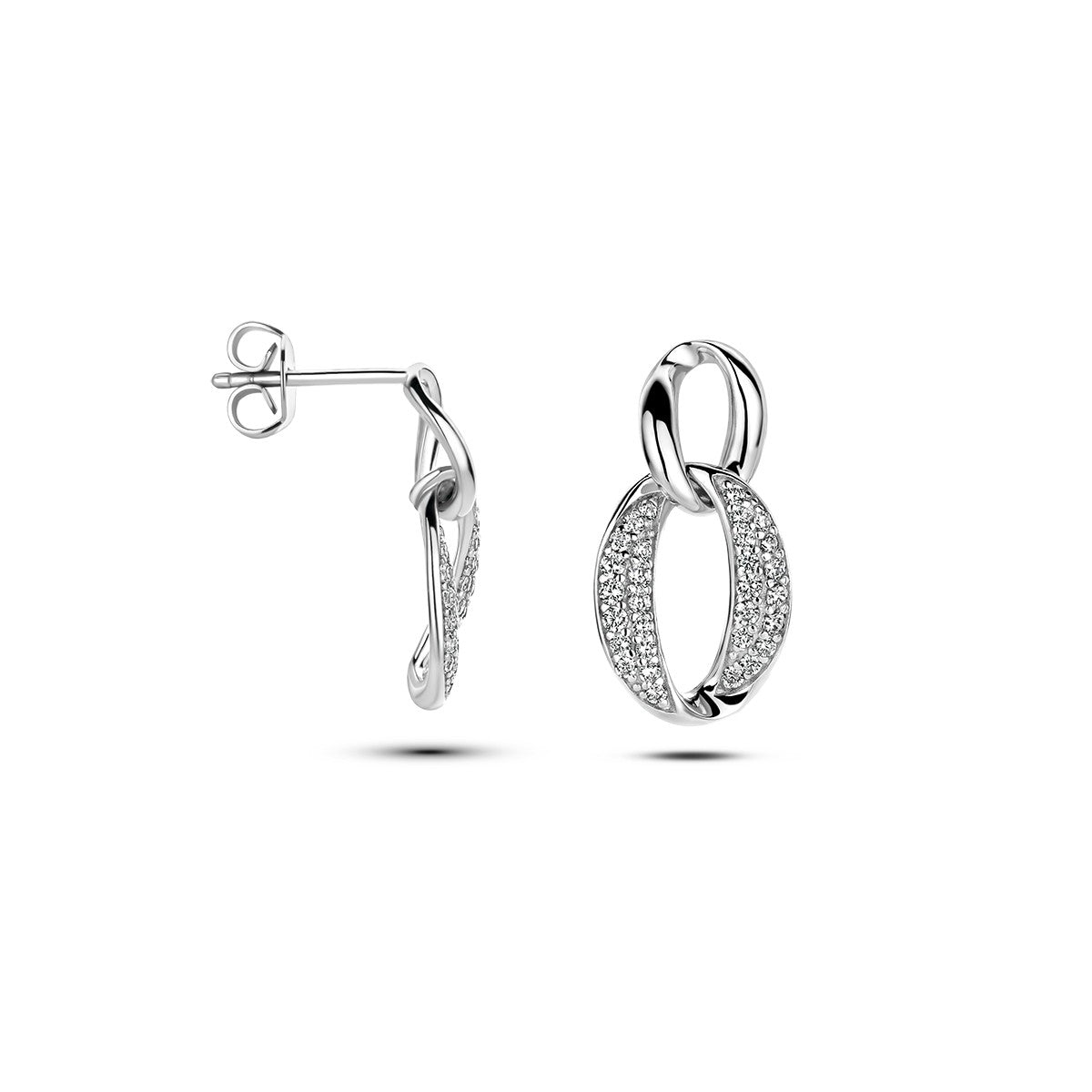 Fantasy Collection Hangende oorbellen zirkonia zilver