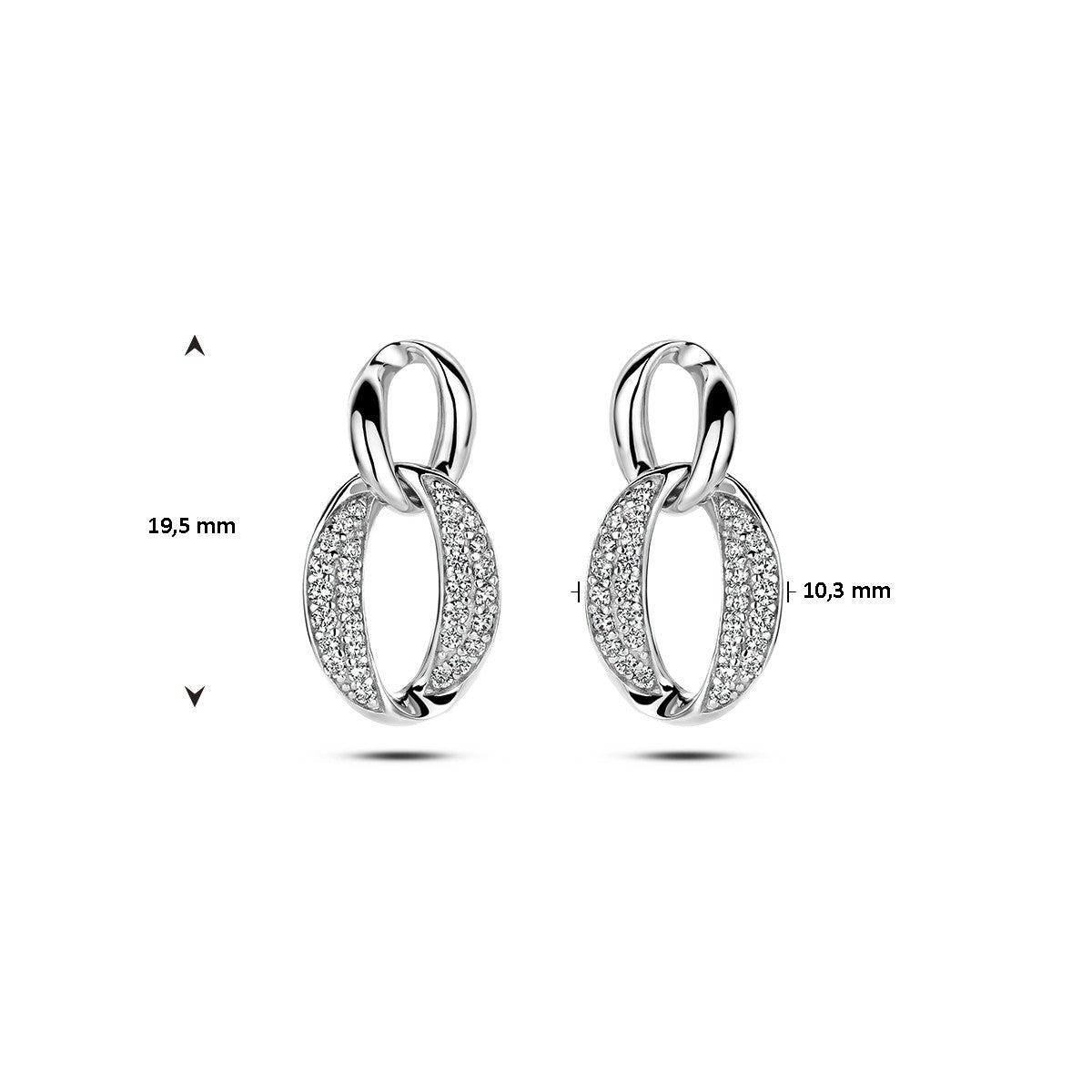 Fantasy Collection Hangende oorbellen zirkonia zilver