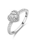 Gerhodineerd Zilver Ring Hart Met Zirkonia 1336764 - PansiteNederland.nl
