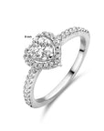 Gerhodineerd Zilver Ring Hart Met Zirkonia 1336764 - PansiteNederland.nl