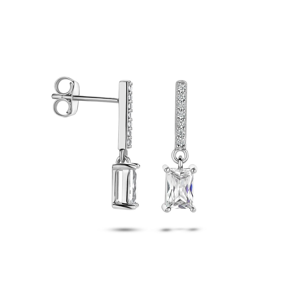 Fantasy Collection Hangende oorbellen zirkonia zilver