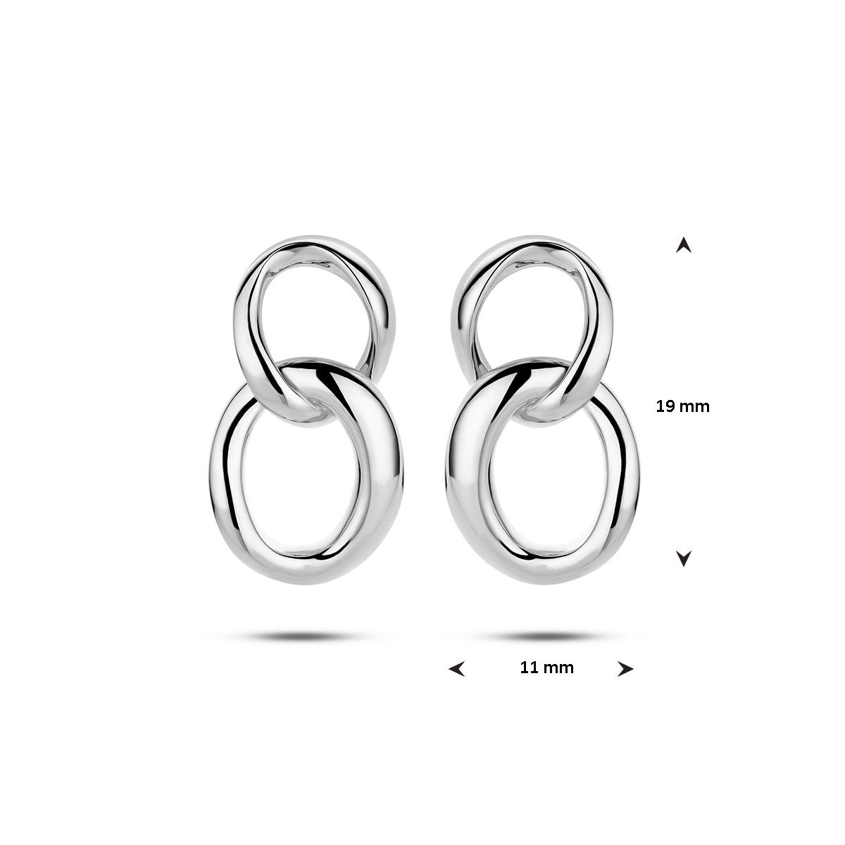 Fantasy Collection Hangende oorbellen schakel zilver