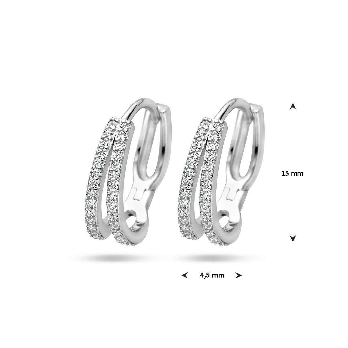 Fantasy Collection Oorbellen zirkonia zilver