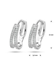 Zilver Gerhodineerd Klapoorringen Zirkonia 1336837 - PansiteNederland.nl