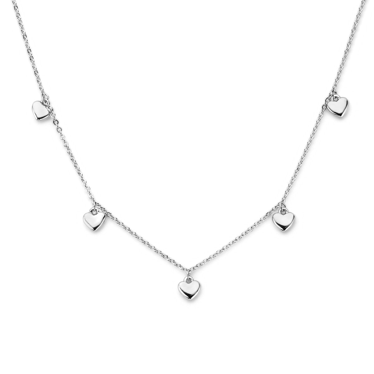 Fantasy Collection Collier hartjes 36 + 4 cm zilver