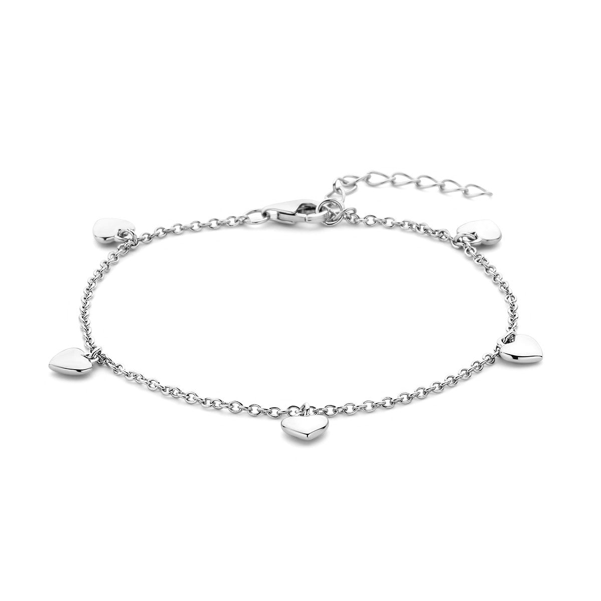 Fantasy Collection Armband hartjes 13 + 3 cm zilver