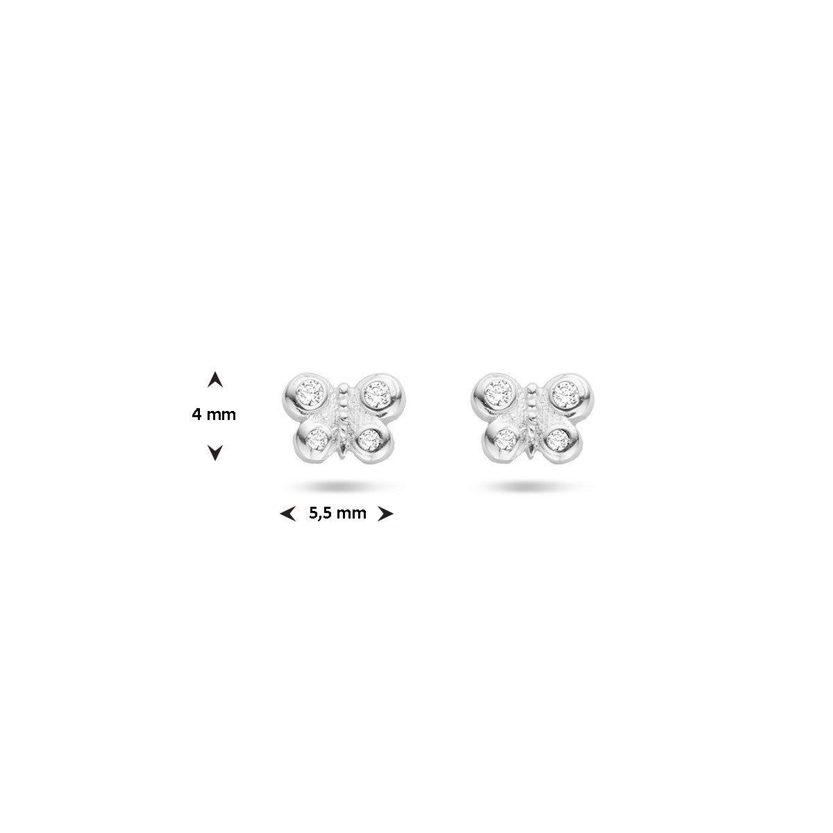 Fantasy Collection Oorbellen vlinder zirkonia zilver - PSN1336907