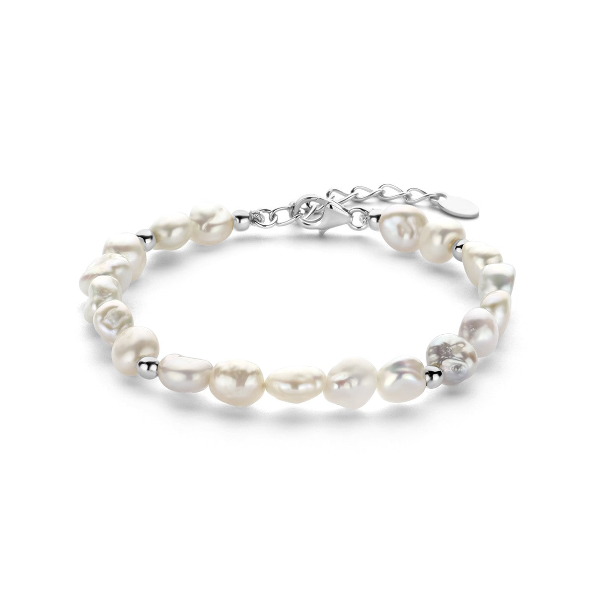 Fantasy Collection Armband parel barok 16 + 3 cm zilver