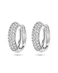 Zilver Gerhodineerd Klapoorringen Zirkonia 1336937 - PansiteNederland.nl