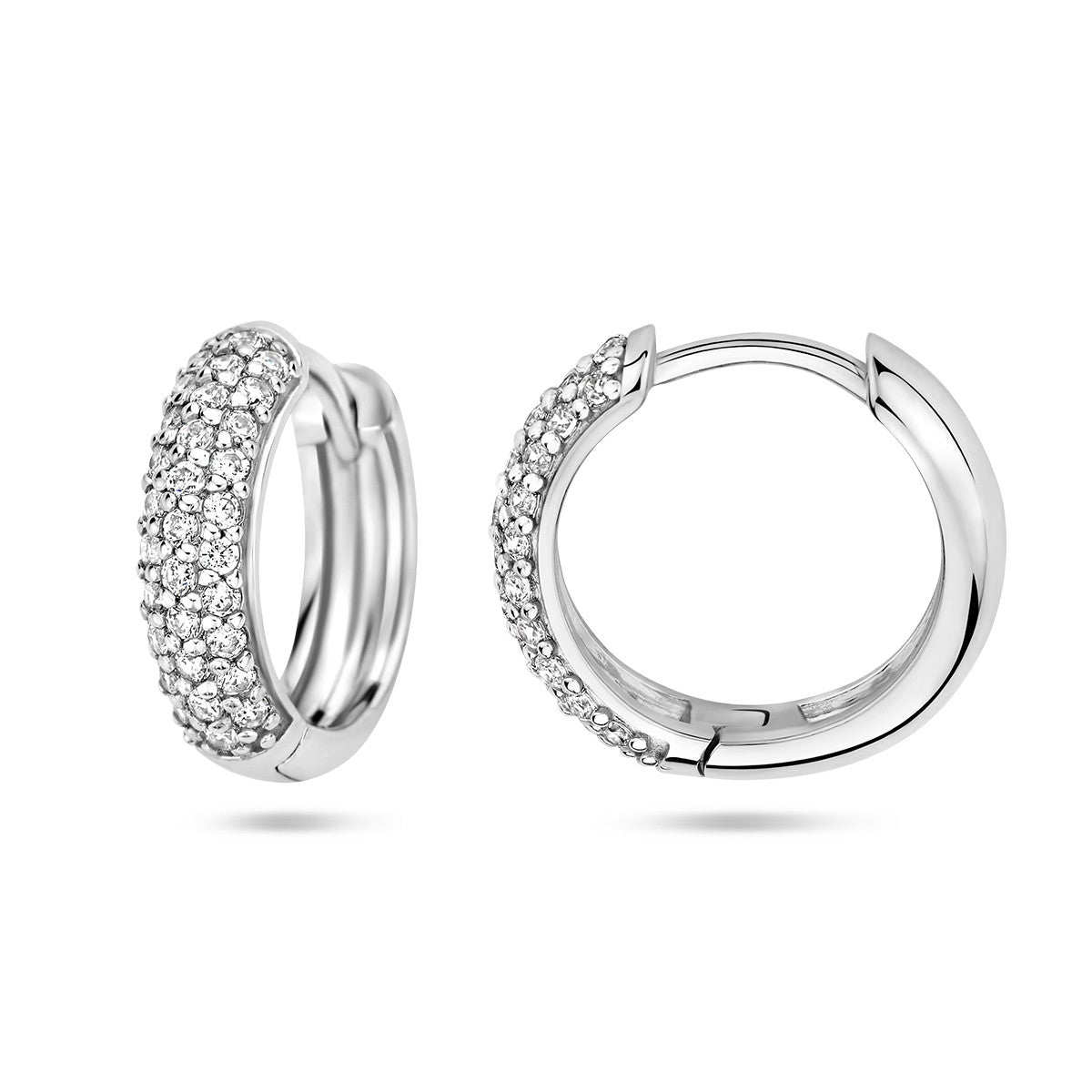Fantasy Collection Oorbellen zirkonia 15,5 mm zilver