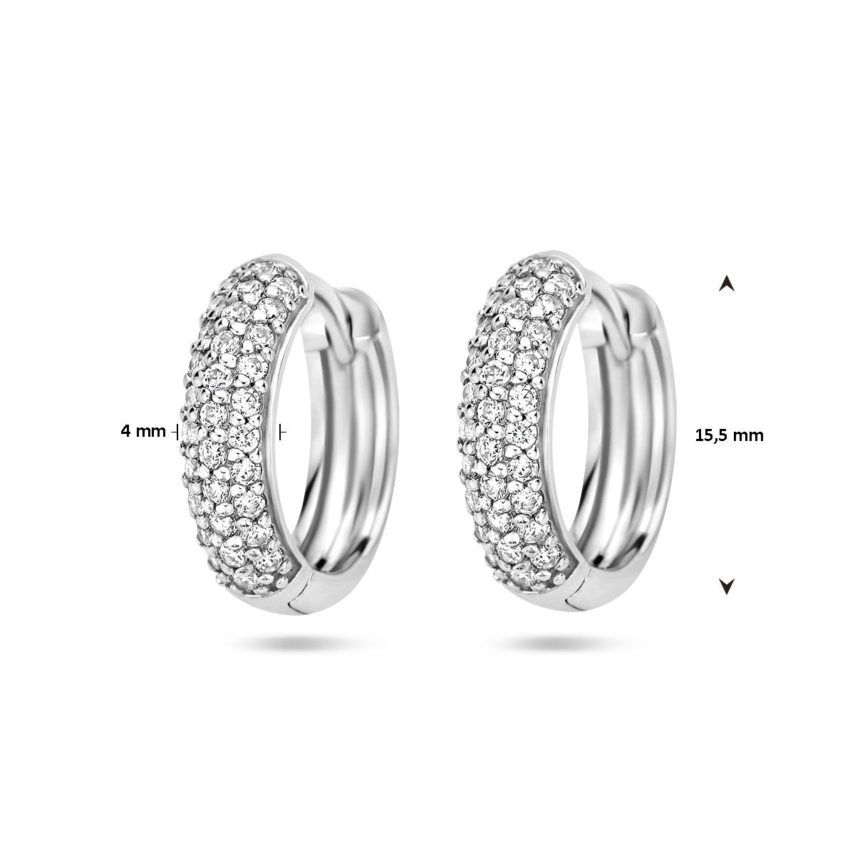 Fantasy Collection Oorbellen zirkonia 15,5 mm zilver