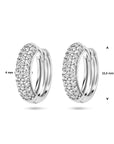 Zilver Gerhodineerd Klapoorringen Zirkonia 1336937 - PansiteNederland.nl
