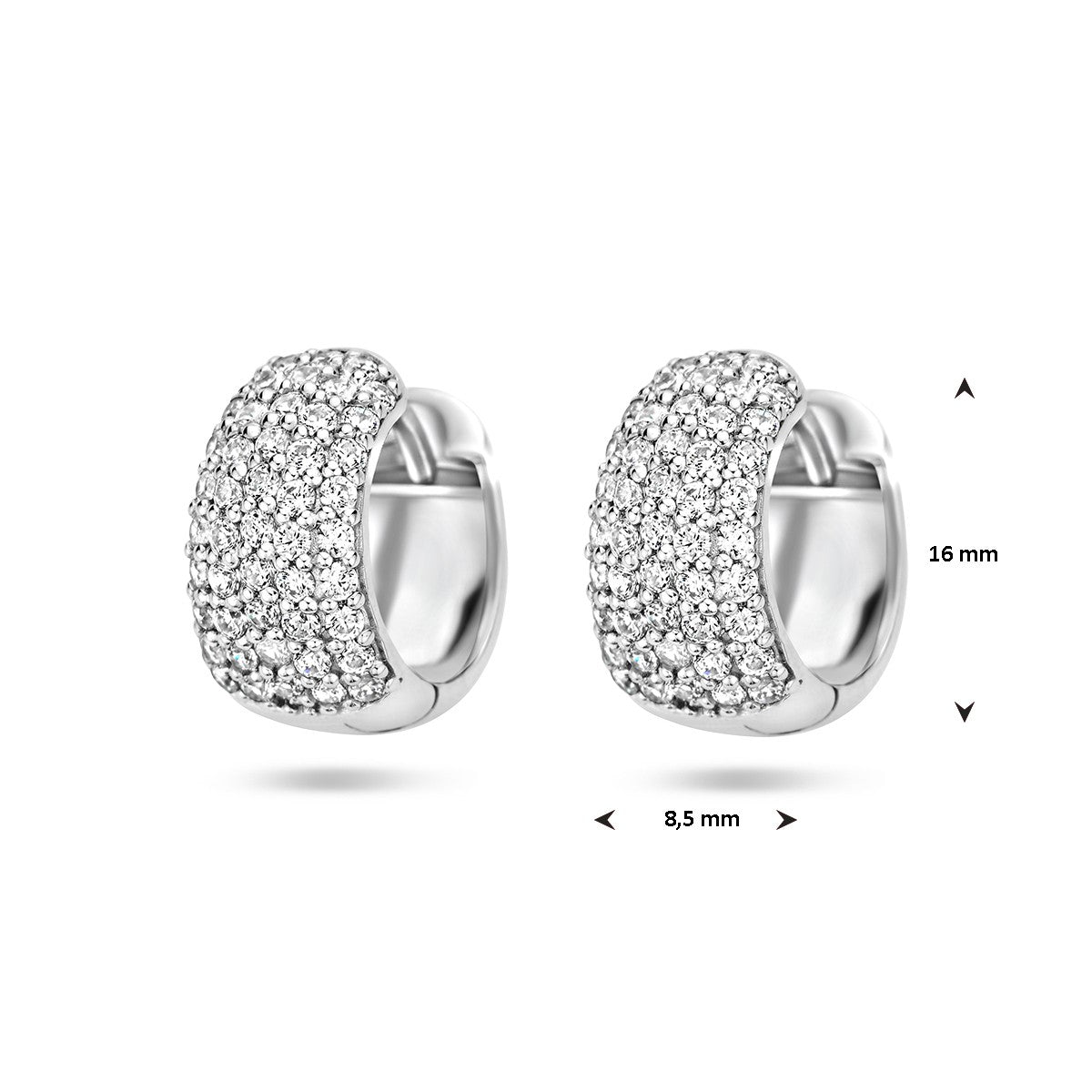 Fantasy Collection Oorbellen zirkonia zilver