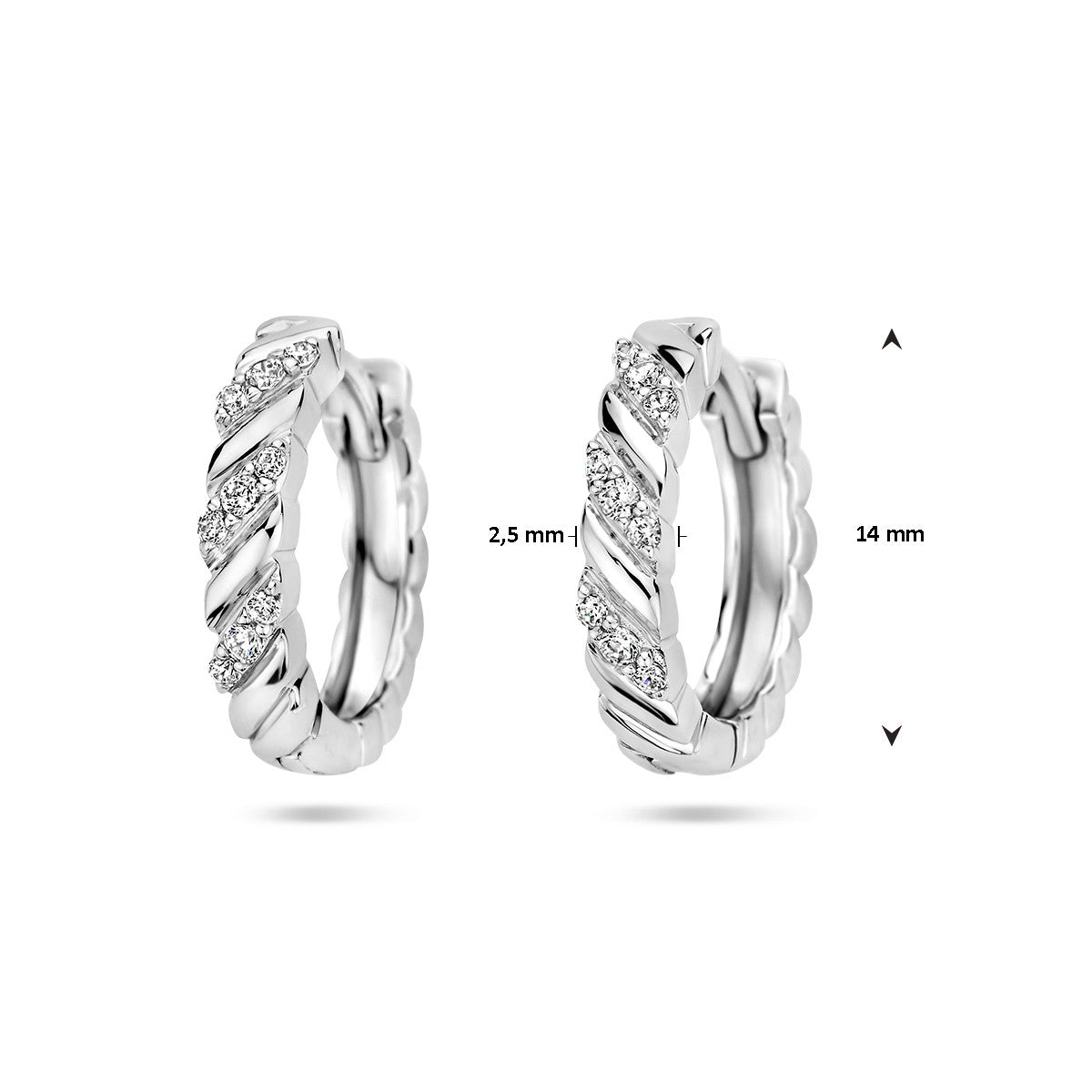 Fantasy Collection Oorbellen zirkonia zilver