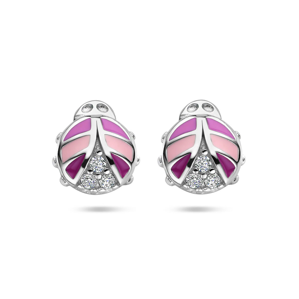 Fantasy Collection Oorbellen lieveheersbeestje zirkonia emaille zilver - PSN1336976