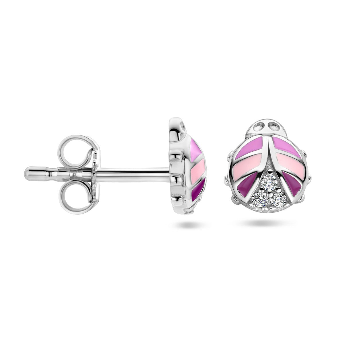 Fantasy Collection Oorbellen lieveheersbeestje zirkonia emaille zilver - PSN1336976