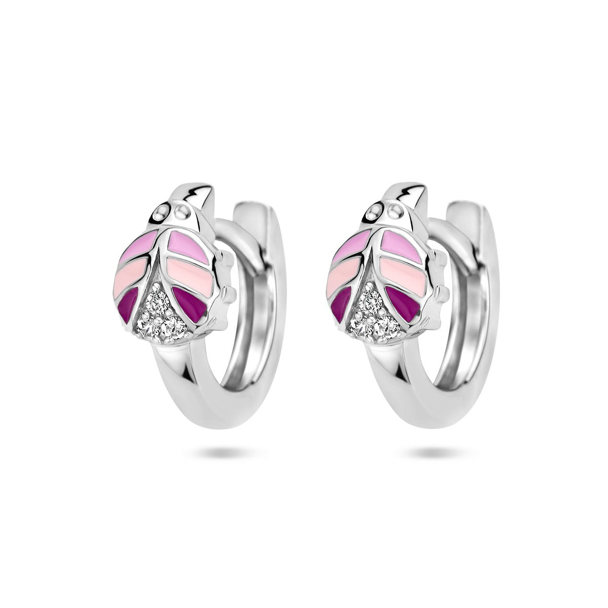 Fantasy Collection Oorbellen lieveheersbeestje zirkonia emaille zilver