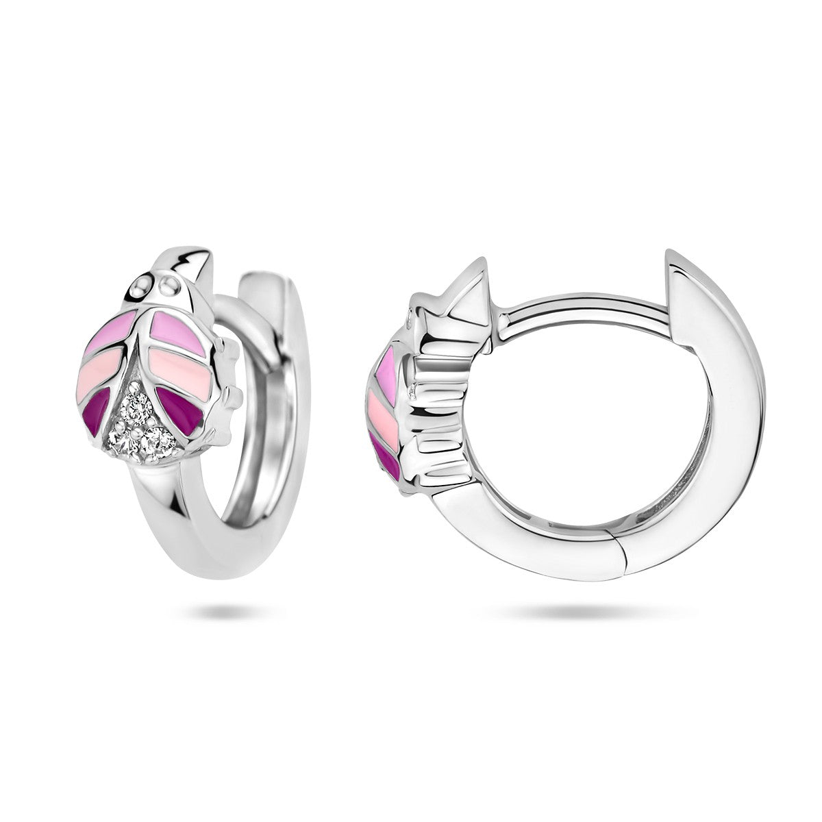 Fantasy Collection Oorbellen lieveheersbeestje zirkonia emaille zilver